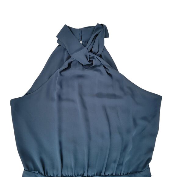 Guess By Marciano Green Turquoise Bluish Criss Cross Knot High Neck Dress Sz M - Picture 3 of 9